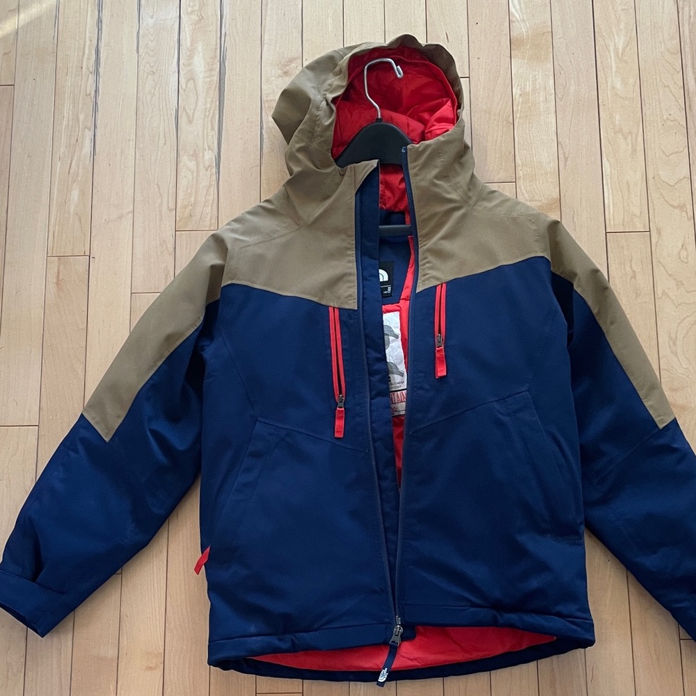 The North Face Kids' Navy and Tan Parka with hood